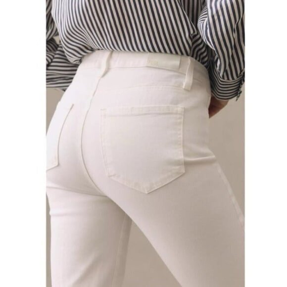 ANTHROPOLOGIE Paige Laurel Canyon High Rise Flare Jean Crisp White NEW - Picture 6 of 13